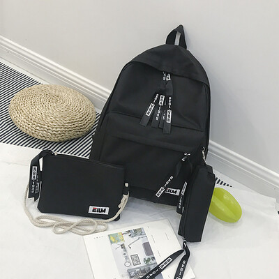 

Cartoon Alphabet Student Backpack Casual Large Capacity Travel 3 Piece Set