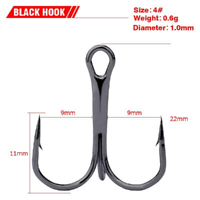 

50PCS Fishing Treble Hooks 246810 Barbed Treble Hooks Fishhooks
