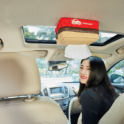 

Tailored Car Canvas Hanging Tissue Box Car Sunroof Seat Visor Paper Towel Pumping