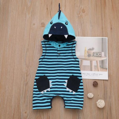 

Newborn Baby Boy Girl 3D Shark Clothes Hooded Romper Jumpsuit Outfits Costume