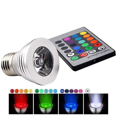 

1-pack Colorful Lights 3W 27E RGB LED Magic Spot Light Bulb Light With Remote Control One Light