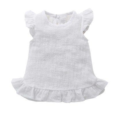 

Baby Girl Dress Baby Clothes Shirt Top Linen Cotton Casual Baby Girl Clothes Retro Short Sleeve Dress For Girls