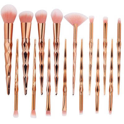 

Toponeto New Arrival 15Pc Mermaid Foundation Eyeshadow Contour Eye Lip Makeup Brushes Set