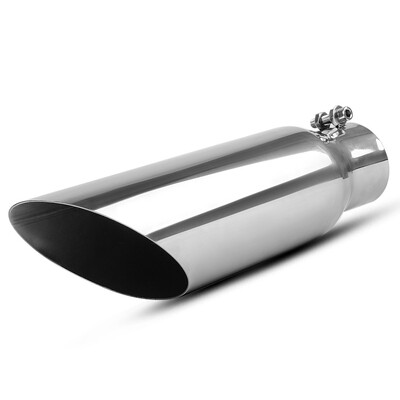 

25 Inch Inlet Chrome Exhaust Tip25" x 35" x 12" Universal Stainless Steel Diesel Exhaust Tailpipe Tip for Cars
