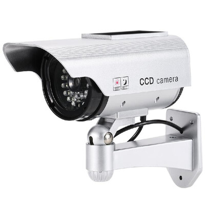 

Simulation Bullet Camera Solar Powered Fake Dummy Rainproof Security System with LED light for Indoor Outdoor Use