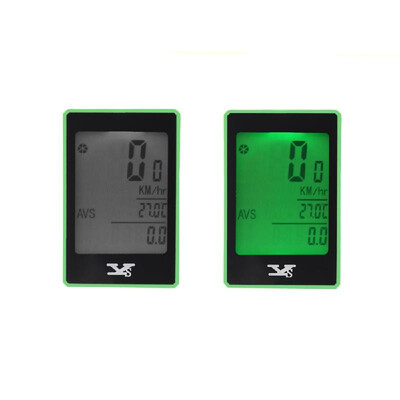 

Wireless Bike Bicycle Cycling Computer Odometer Speedometer Touch Button LCD Backlight Backlit Water-resistant Multifunction Green