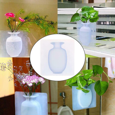 

Gobestart Magic Rubber Silicone Sticky Flower wall hanging Vase Container Floret Bottle