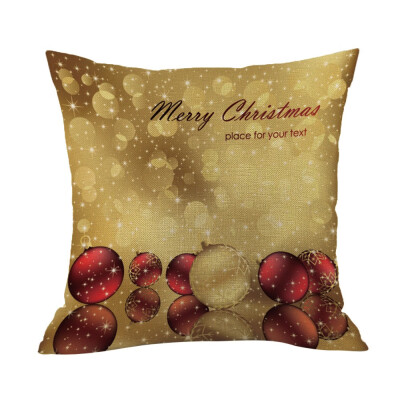 

Tailored Happy Christmas Pillow Cases Linen Sofa Cushion Cover Home Decor Pillow Core