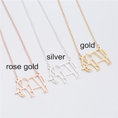 

Stainless Steel Necklace Silver Gold Chain Minimalist Choker Origami Elephant Koala Bear Cat Dainty Necklace For Women Jewelry