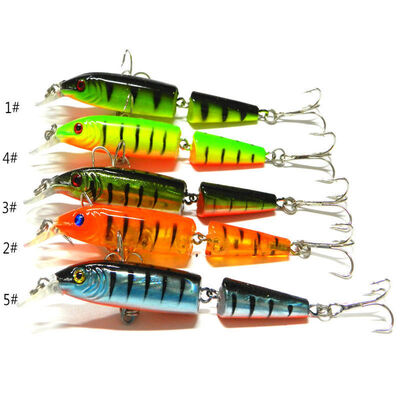 

5PCS Multi-Jointed Minnow Fishing Lures Sinking Wobblers Bait Crankbait Hook