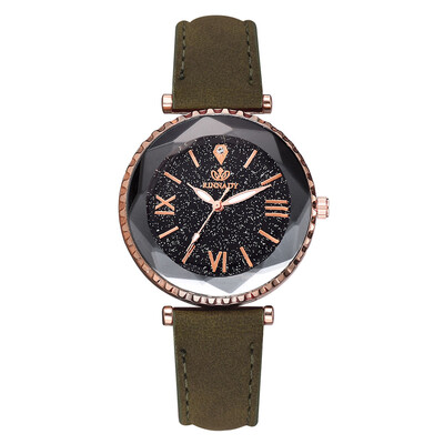 

Star watch high quality PU leather trend quartz watch Korean version of the new fashion Roman digital watch