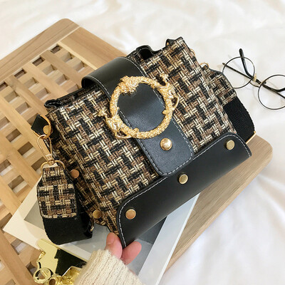 

Tailored Womens Fashion Coin Purse Woven Wool Bag Patchwork Casual Bag Shoulder Bag