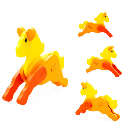 

Gotoamei Montessori Mini 3D Puzzle Kids Educational Funny Toy Wooden Colorful Jigsaw Gift