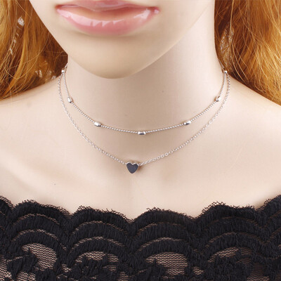 

Sale Heart star Pendant Necklace for Women SHORT Chain Gift Ethnic Bohemian Choker Necklace drop shipping