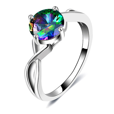 

Sterling Silver Ring Jewelry Band Princess Exquisite Size Engagement Gift Proposal Mystic Magic Gift Rings