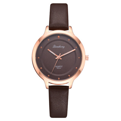 

Fashion ladies PU watches AliExpress best selling business casual fashion solid color quartz watch