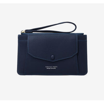 

Long Solid Color PU Wallet Casual Clutch Zipper Purse For Women