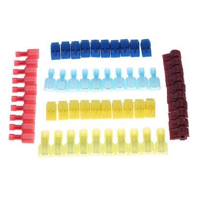 

60pcs Electrical Insulated Quick Splice Spade&T-Tap Crimp Terminals Connectors Assortment Kit