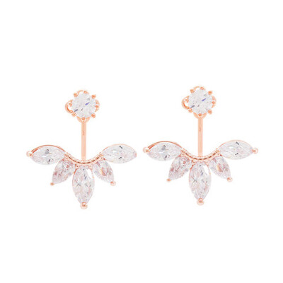 

Stylish Korean Version Zirconium Stud Earrings Diamond Leave Drop Earrings