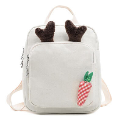 

Cute Carrot Ear Decor Travel Backpacks Kids School Bags Canvas Knapsack