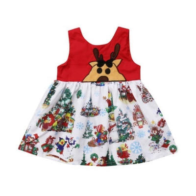 

Xmas Christmas Flower Girl Dress Princess Baby Party Dress Kid Pageant Dress NEW