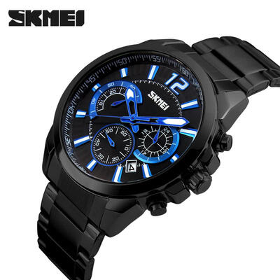 

SKMEI 9108 Male Quartz Watch Casual Waterproof Business Wristwatch Multifunctional Stopwatch For Men
