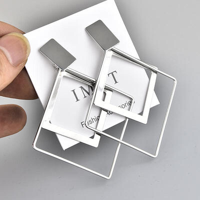 

Korean New Trendy Big Earrings Geometric Square Dangle Drop Earrings For Women Statement Earings Fashion Jewelry 2019 Oorbellen