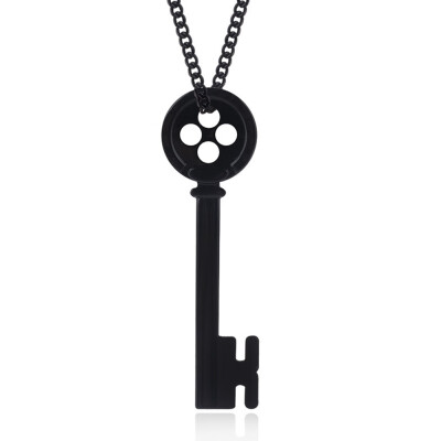 

Metal Key Skeleton Props Retro Black Treasure Chest Key Necklace Practical
