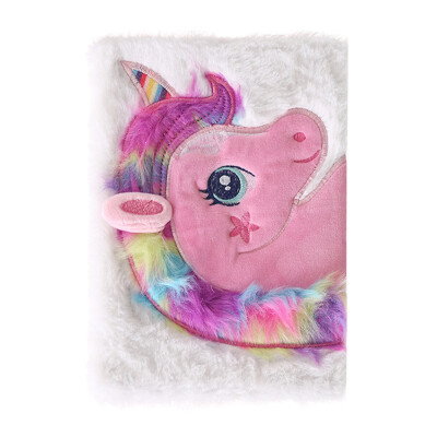 

Girls Boys Plush A5 Notebook Diary 3D Cute Unicorn Animal Designs 80 Pages