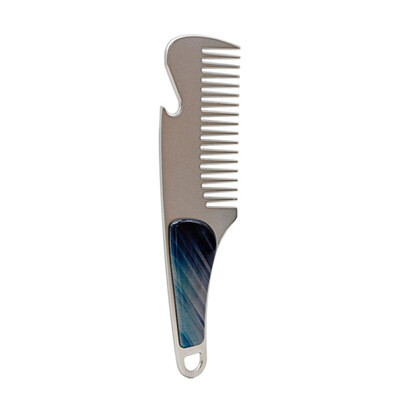 

〖Follure〗Beard Hair Care Stainless Steel Mustache Comb Can Be Use As A Bottle Opener