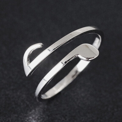 

Sterling Silver Adjustable Ring Fashion Jewelry Silver Music Note Stylish