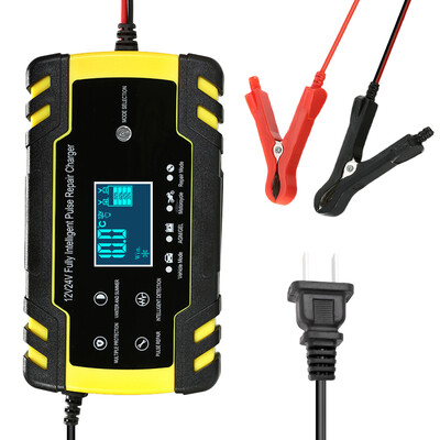 

3-Stage Automatic Smart Battery Charger LCD Display