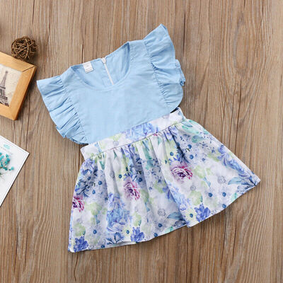 

Flower Toddler Baby Girl Summer Sleeveless Princess Party Dress Sundress