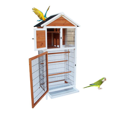 

Ktaxon 21"x30"x64" Bird Cage Wooden Cockatiel Parakeet Canary Finch Conure Play House