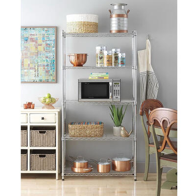 

5-Tier Wire Rack Metal Shelf Adjustable Unit Garage Kitchen Storage