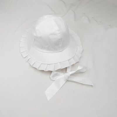 

Lin Small House with black pleated ribbon tied with sun-shielded hat sweet summer student fisherman hat basin tide