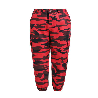 

New Women Fashion Casual Camouflage Trousers Loose Harem Cargo Pants High Quality Cotton Pocket High Waist Pant