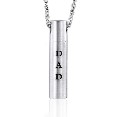 

Dad Mom Cylindrical Necklace for Ashes Heart Cremation Memorial Keepsake Pendant Necklace Jewelry Love Commemorative Gift