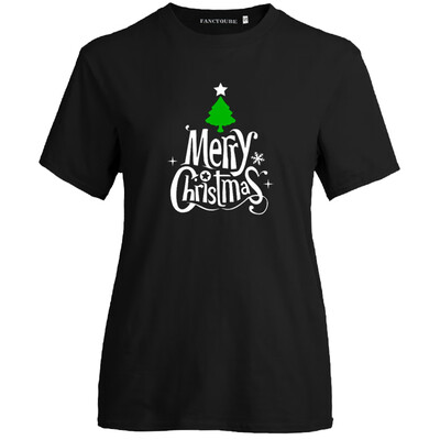 

Casual Unisex Merry Christmas T Shirt Xmas Tree Printed Short Sleeve Graphic Tee Tops