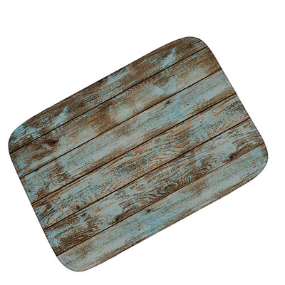 

〖Follure〗Retro Nostalgia Striped Blue Wooden Board Anti - Slip Carpet Mat