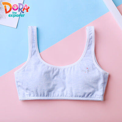 

DORA girl underwear development period anti-bump student sports vest cotton 14-16 years old junior high school bra female child bra 12 girls tube top DRBR128-white 80A