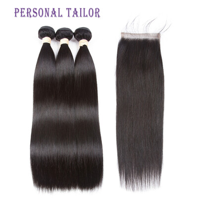 

Raw Indian Straight Hair Human Hair Bundles Hair Weave Extension Non-Remy Hair 1B Natural Black 1 Jet Black