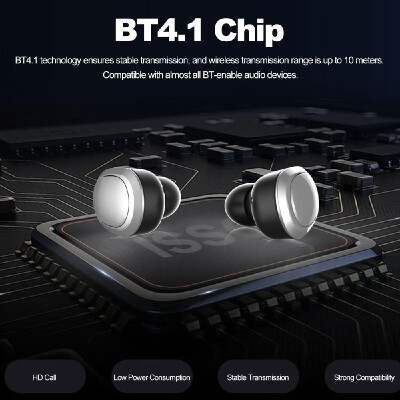 

T12 Dual TWS True Wireless Bluetooth Headphones In-ear Stereo Music Headsets Invisible Earphone Hands-free w Microphone Charging