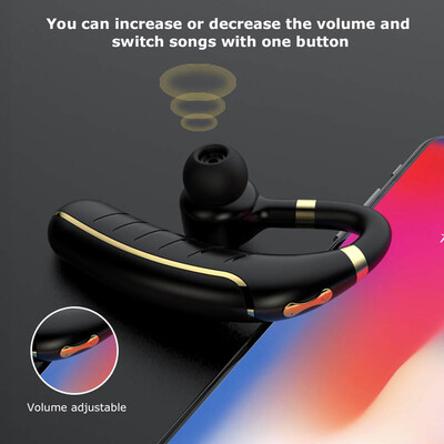 

FC1 Business Bluetooth 50 Headset Wireless Headphones Ear-hook Earphone Noise Cancelling Hands-free with Mic Voice Broadcast