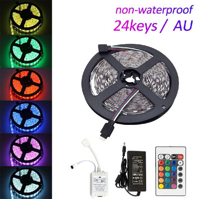 

DC 12V 5M RGB LEDs Strip Light Set with IR Remote Flexible Cuttable Self-adhesive LEDs Strips IP65 Water Resistance for Home Party