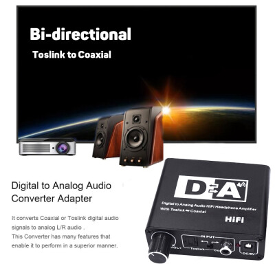 

HiFi Digital Analog Audio Converter Fiber Coaxial to RCA Left&Right Channel Coaxial Bi-directional Switch with RCA 35mm Jack