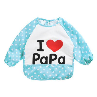 

Lovely Infant Waterproof Bib Apron Apron Clothing Lunch Practical Baby I Love MamaPapa Print Bib