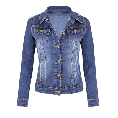 

Toponeto Womens Casual Coat Long Sleeve Pocket Button Denim Jacket Coat