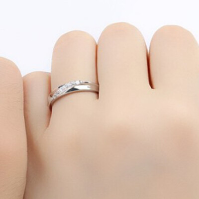 

Female Ring Copper Diamond-plated Valentines Couple Accessories Opening Gift New Korean Couple on Ring Lovers Ring