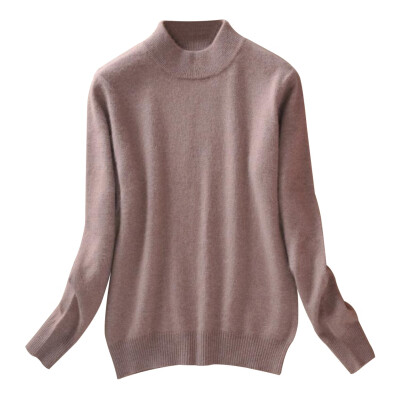 

Winter Fashion Women Solid Color Sweater High Neck Long Sleeve Jumper Knitwear